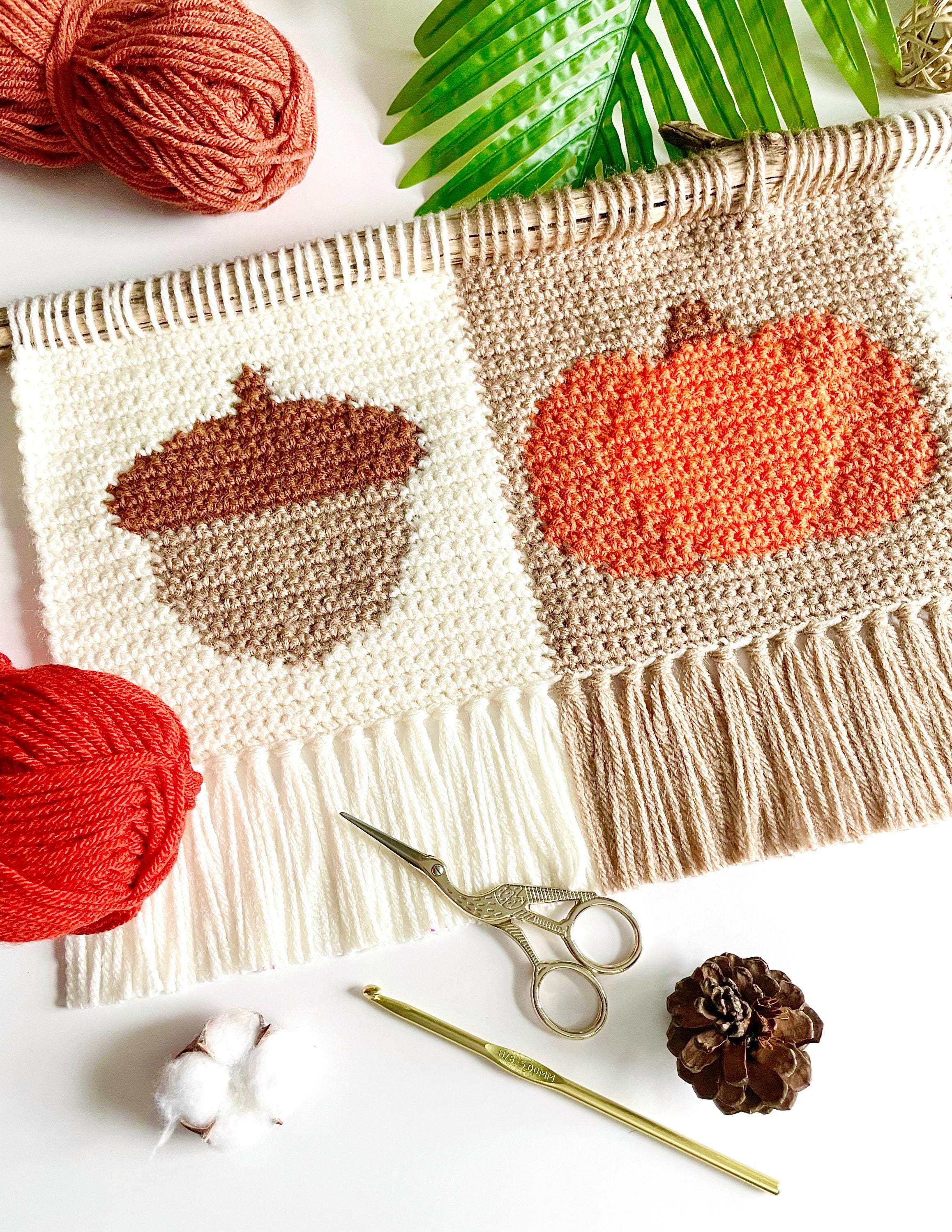 Crochet Pattern | the Fall Trio Wall Hanging | Wall Hanging Crochet ...