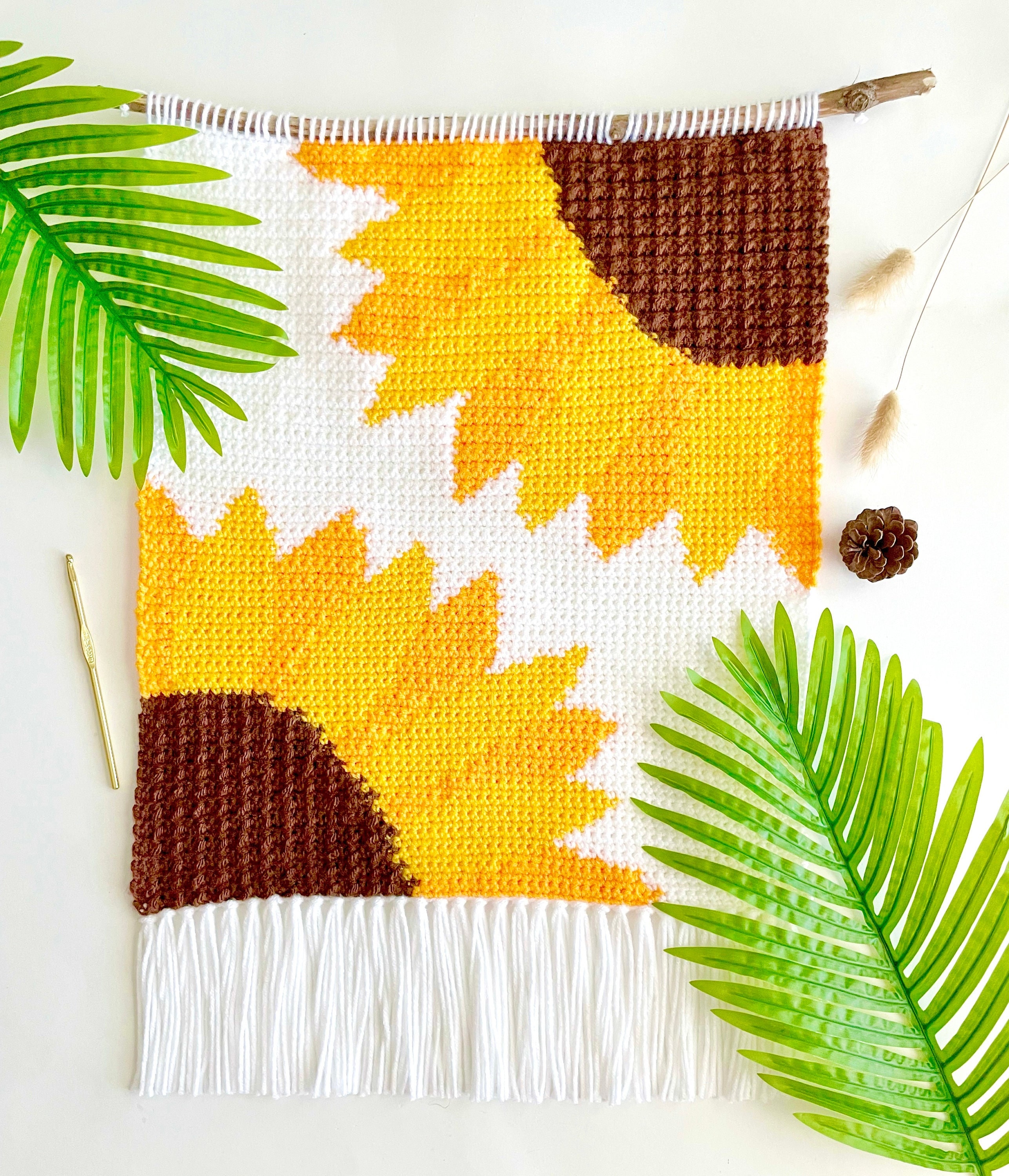 31 Framed Crochet Wall Art Patterns for Stylish, Handmade Decor 13 Crochet Pattern The Sunflower Field Wall Hanging Crochet