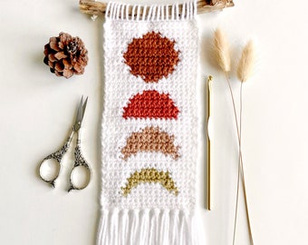 Patrón de crochet / Colgante de pared con fases lunares The Teeny Weanie / Patrón de crochet para colgante de pared / Patrón de crochet con fases lunares / Descarga instantánea