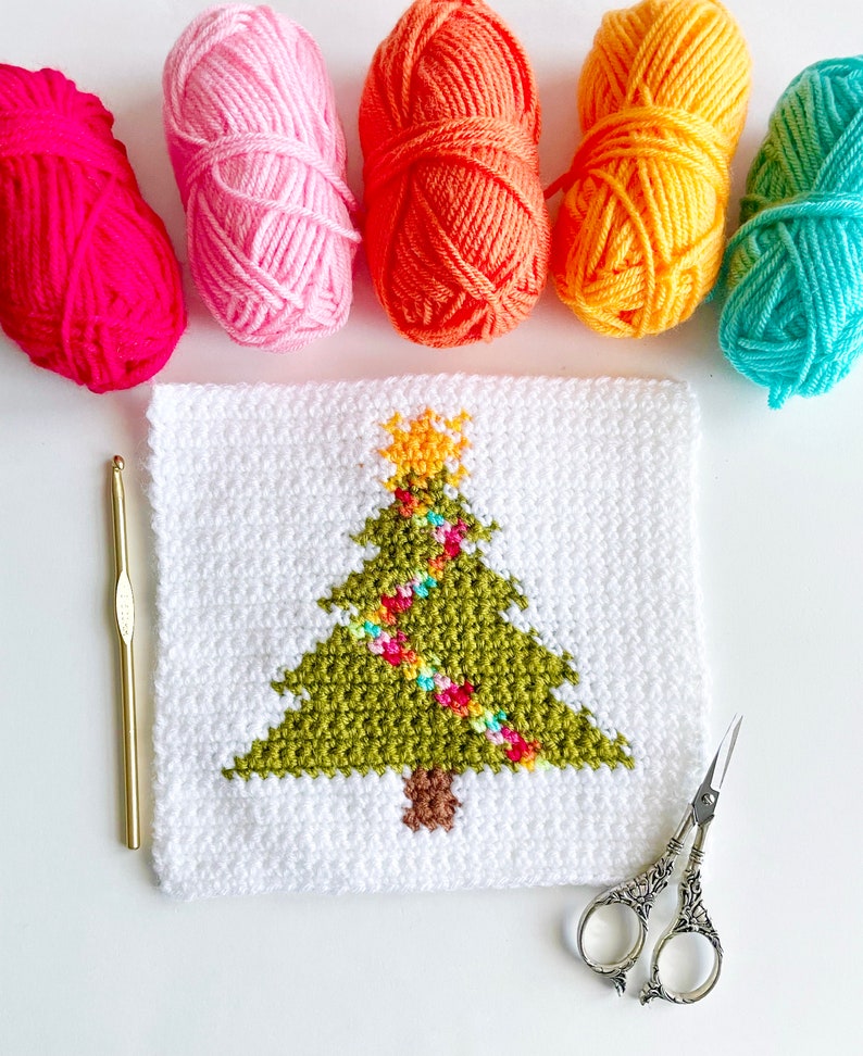 Crochet Pattern The Teeny Weanie Christmas Tree Wall Hanging Wall Hanging Crochet Pattern Christmas Crochet Pattern Instant Download image 3