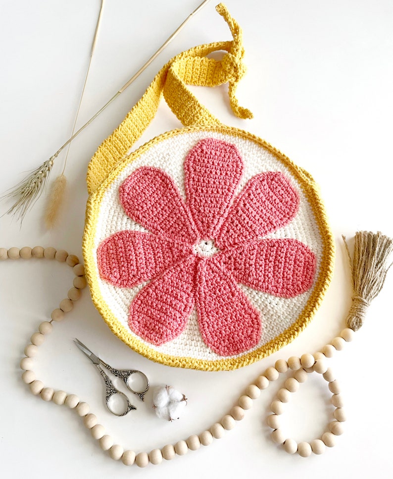 Crochet Pattern The Grapefruit Festival Bag Crochet Pattern Crochet Bag Crochet Purse Crochet Festival Pattern Instant Download image 1