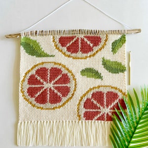 Crochet Pattern | The Through The Grapefruit Trees Wall Hanging | Wall Hanging Crochet Pattern | Grapefruit Crochet Pattern | PDF