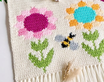Crochet Pattern | The Flower Trio Wall Hanging | Crochet Wall Hanging Pattern | Crochet Flower Pattern | Instant Download | PDF