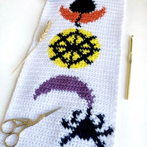 Crochet Pattern Spooky Moon Phase Wall Hanging Wall image 2