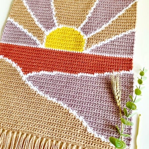 Crochet Pattern | The Sunset Peak Wall Hanging | Wall Hanging Crochet Pattern | Crochet Sunset | Crochet Tapestry | Instant Download | PDF