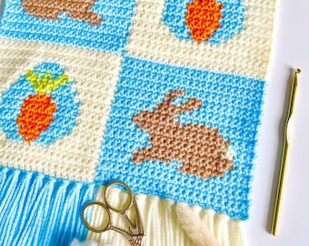 Crochet Pattern | The Retro Easter Wall Hanging | Wall Hanging Crochet Pattern | Crochet Tapestry Pattern | Tapestry Crochet | PDF