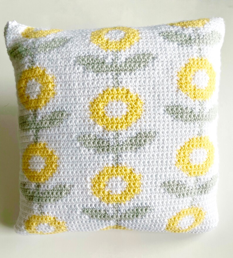 Crochet Pattern The Abstract Flower Pillow Crochet Pillow Pattern Modern Crochet Pattern Pillow Crochet Pattern Instant Download image 3