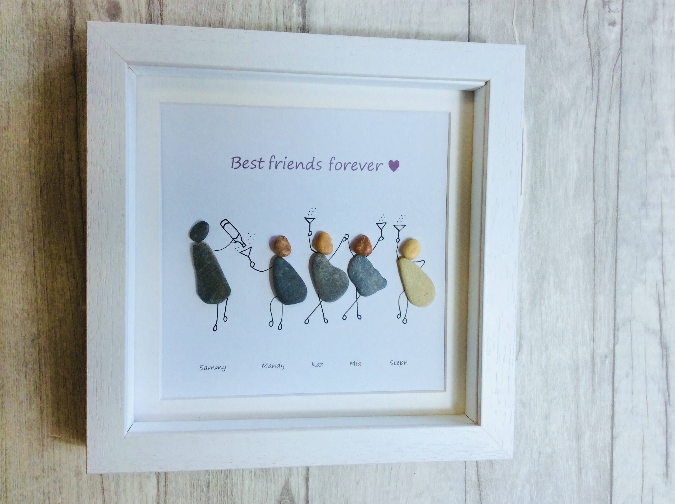 Personalised Best Friends Gift Pebble Art Picture Friendship Etsy UK