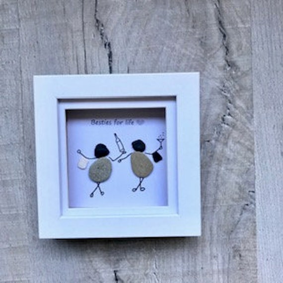 Best Friends Gift Cornish Pebble Art Framed Image 0