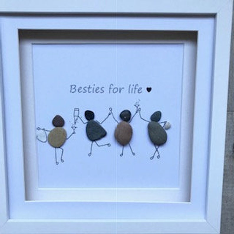 Pebble Art Best Friends Gift Personalised Cornish Image 0
