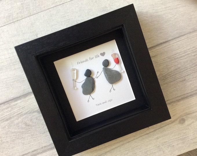 New Pebble Art Best Friends Gift Framed Special Friends Etsy UK