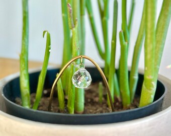 Plant suncatcher, mini arch plant stake, modern plant decoration