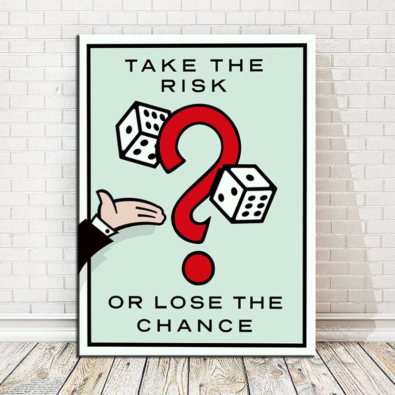 Monopoly Card Take the risk or lose the Etsy