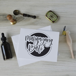 Maligayang Bati, Happy Birthday Filipino Tagalog Pinoy Greeting Card, Blank Inside