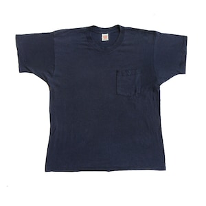 vintage single stitched blank pocket t shirt