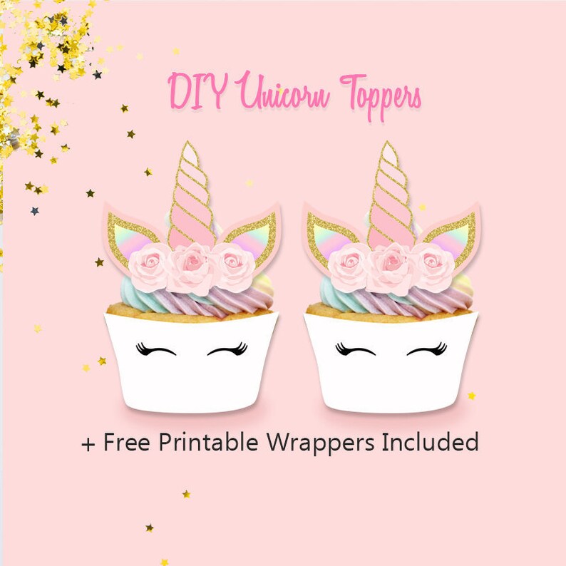 Do it yourself Unicorn Cupcake Toppers, Printable Unicorn Toppers and Wrappers, Printable Unicorn Social gathering Decorations graphic relating to Unicorn Cupcake Toppers Printable referred to as Do-it-yourself Unicorn Cupcake Toppers, Printable Unicorn Toppers and Wrappers, Printable Unicorn Bash Decorations