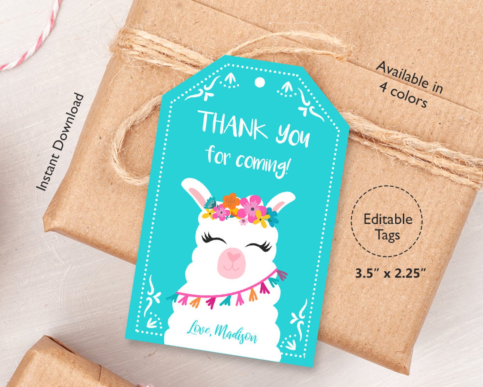 Editable Llama Tags Llama Favor Tags Llama Gift tags Etsy