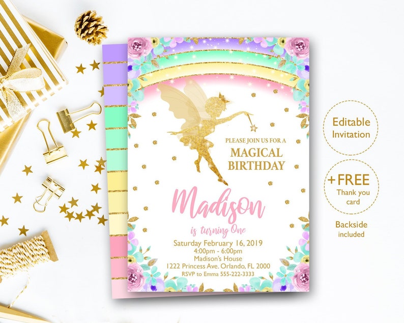 Editable Fairy Invitation, Fairy Birthday Invitation, Fairy Celebration Invitation graphic relating to Fairy Birthday Invitations Free Printable titled Editable Fairy Invitation, Fairy Birthday Invitation, Fairy Social gathering Invitation
