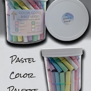 NEW Color-coded Bible Verses Affirmation Jar 60 Scrolls in Pastel ...
