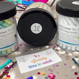 Welcome to 18 – Adulting Level 1 Birthday Jar – 60 Laughs & Truths for 18th Birthday, Young Adult, Funny Teenager Gift, High School Grad