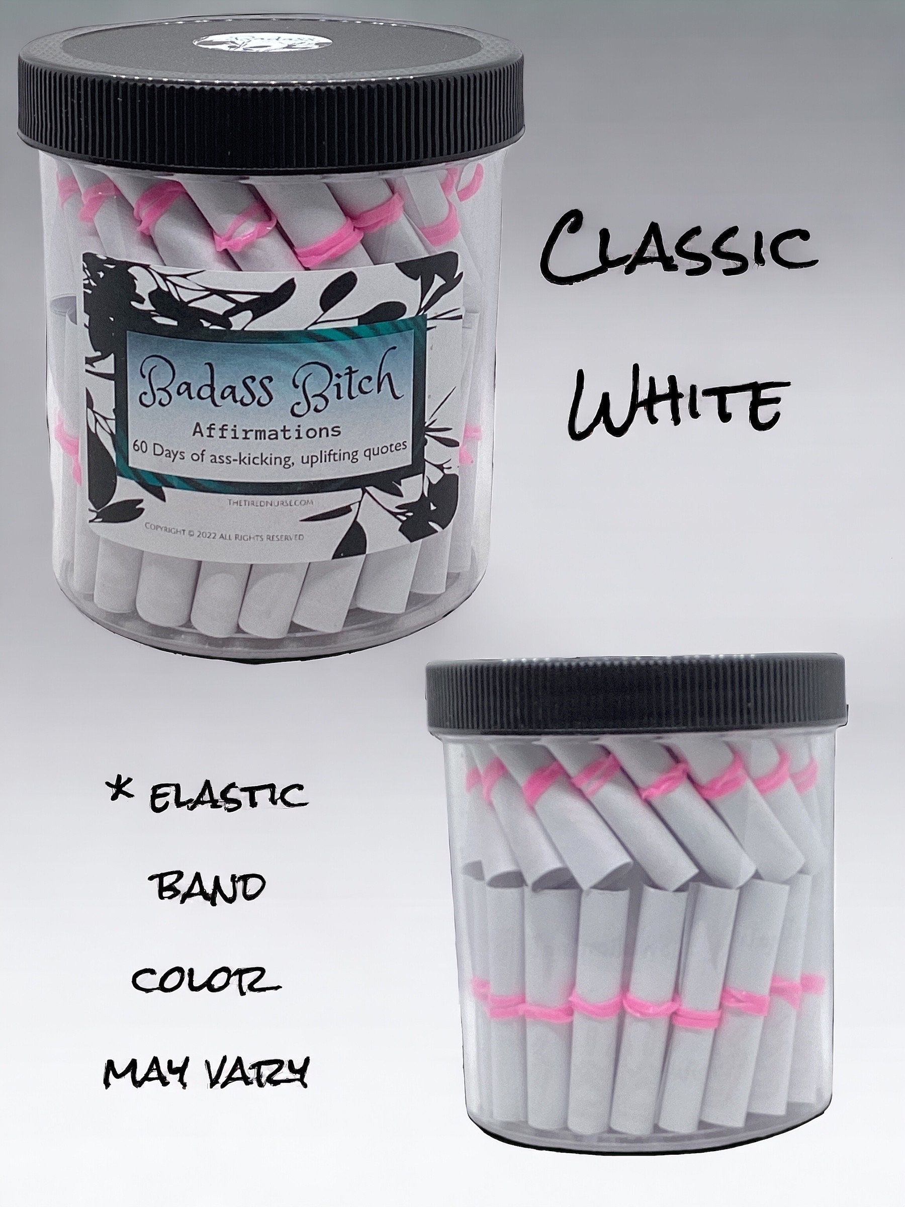 Badass Bitch Daily Affirmation Jar-60 Days of Empowerment & Confidence-Ass-Kicking Uplifting Quotes for Strong Women- Fun Gift for Women