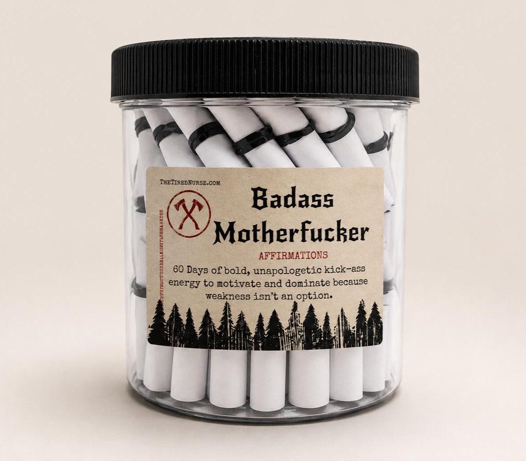 Badass Motherfucker Affirmation Jar - 60 Days of Absolutely Ruthless, Bold & Hilarious Confidence and Motivation for Men. Best Selling Gift! - Etsy Hong Kong