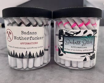 Power Couple Affirmation Jar Set: Badass Duo - 120 Empowering Quotes