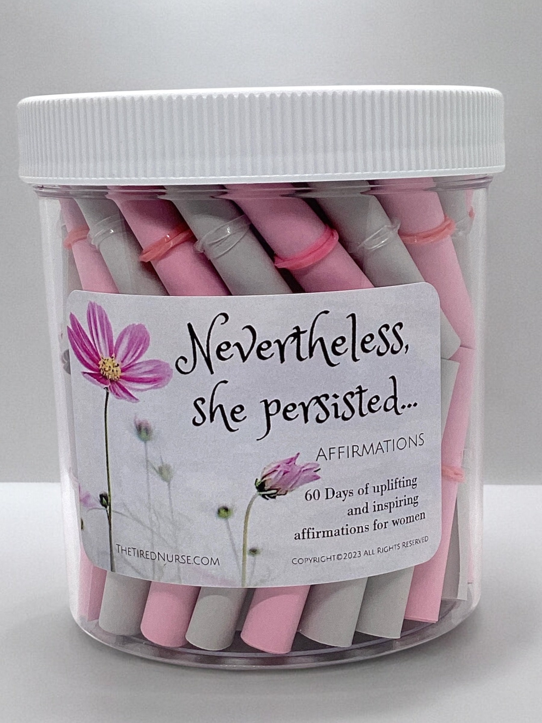 Nevertheless, She Persisted Affirmation Jar- Inspiration, Motivation, Uplifting Gift for All Women, Teenage Girls, Confidence Builder