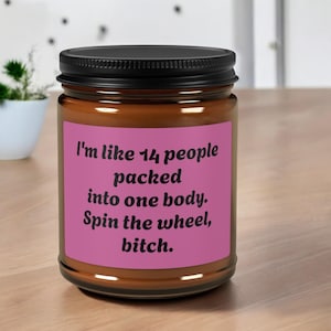Sarcastic Scented Soy Candle: Funny &quot;Spin the Wheel&quot; Gift