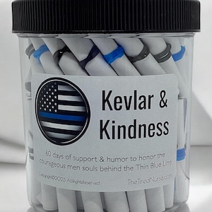 Thin Blue Line Affirmation Jar: 60 Days of Support - Law Enforcement Gift