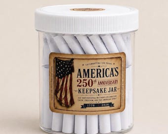 America's 250th Jar - Spirit of 1776 | Patriotic Keepsake Gift | 60 Messages of Faith, Freedom & American Pride | USA 250th Anniversary