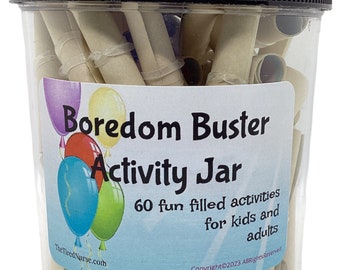 KIDS BOREDOM BUSTER Activity Jar- 60 Days of Fun Filled Activities and Adventures for Kids, Family Time, Family Game Night, Making Memories