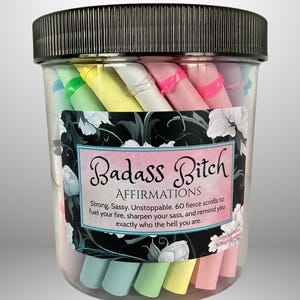 Badass Bitch Affirmation Jar – Funny Gift for Her, Best Friend Gift, Confidence Boost Jar, Empowerment Gift for Women, Motivational Quotes