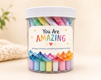 You Are Amazing | Kids Affirmation Set | 60 Uplifting Daily Notes for Confidence & Kindness, Encouragement Gift for Children