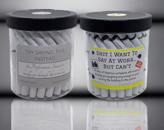 Funny Coworker Gift Set: Affirmation Jar Combo - Office Humor