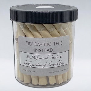 Professional Insults Affirmation Jar Try Saying This Instead Fun and Witty Affirmations for Work Unique Gift for Office Humor image 1