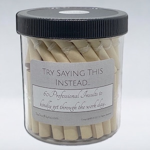 Professional Insults Affirmation Jar Try Saying This Instead Fun and Witty Affirmations for Work Unique Gift for Office Humor image 1