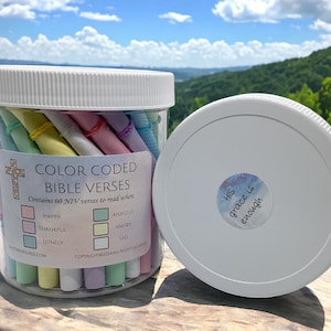 NEW Color-coded Bible Verses Affirmation Jar 60 Scrolls in Pastel ...