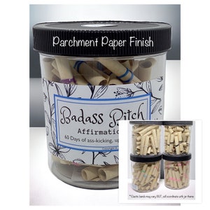 SALE-Badass Bitch Daily Affirmation Jar-60 Days of Ass-Kicking Uplifting Quotes for Strong Women Fun Motivational Gift image 4