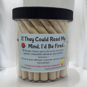 Customer Service Coping Jar- If They Could Read My Mind, I'd Be Fired – 60 Brutally Honest Gems for Dealing with the Public, Work Humor