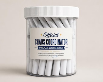 Official Chaos Coordinator Jar | Workplace Survival Scrolls | Funny Office Gift for Coworkers, Admin Professionals & Team Leaders