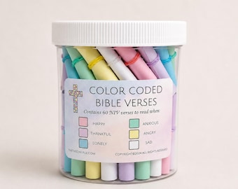 Color-Coded Bible Verse Jar – 60 NIV Scripture Affirmations, Color Scrolls by Emotion, Christian Encouragement Gift, Faith-Based Inspiration