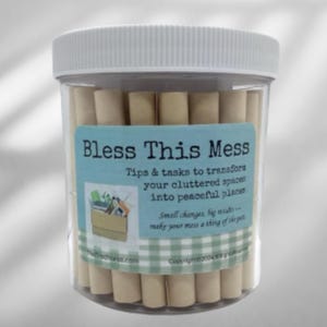 Decluttering Tips Jar | Bless This Mess | Tips for Home Organization & Motivation, Funny Gift for Stress Relief and Clean Living
