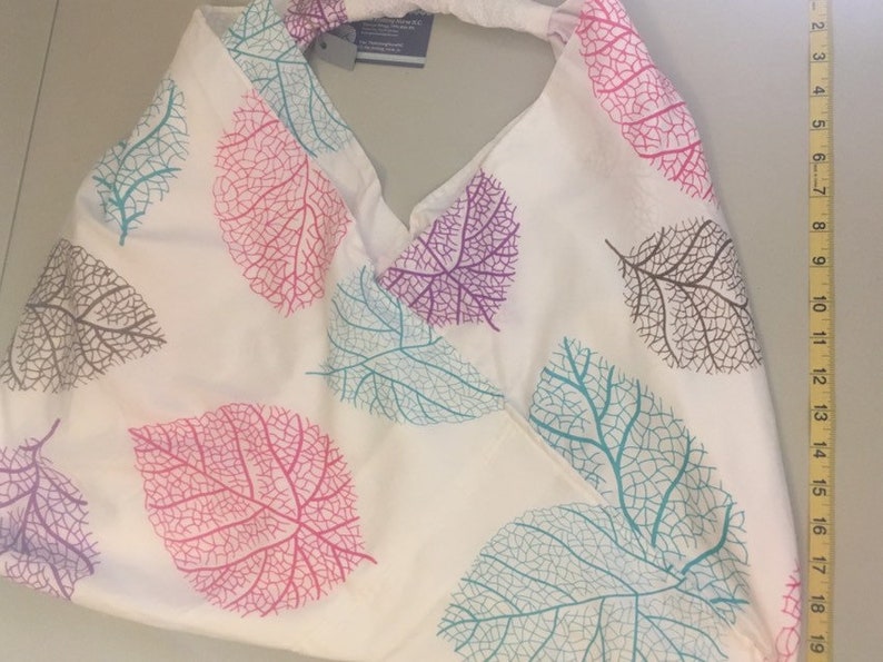 White Rainbow Leaf Print Origami Bag Farmer/'s Market Bag Tote