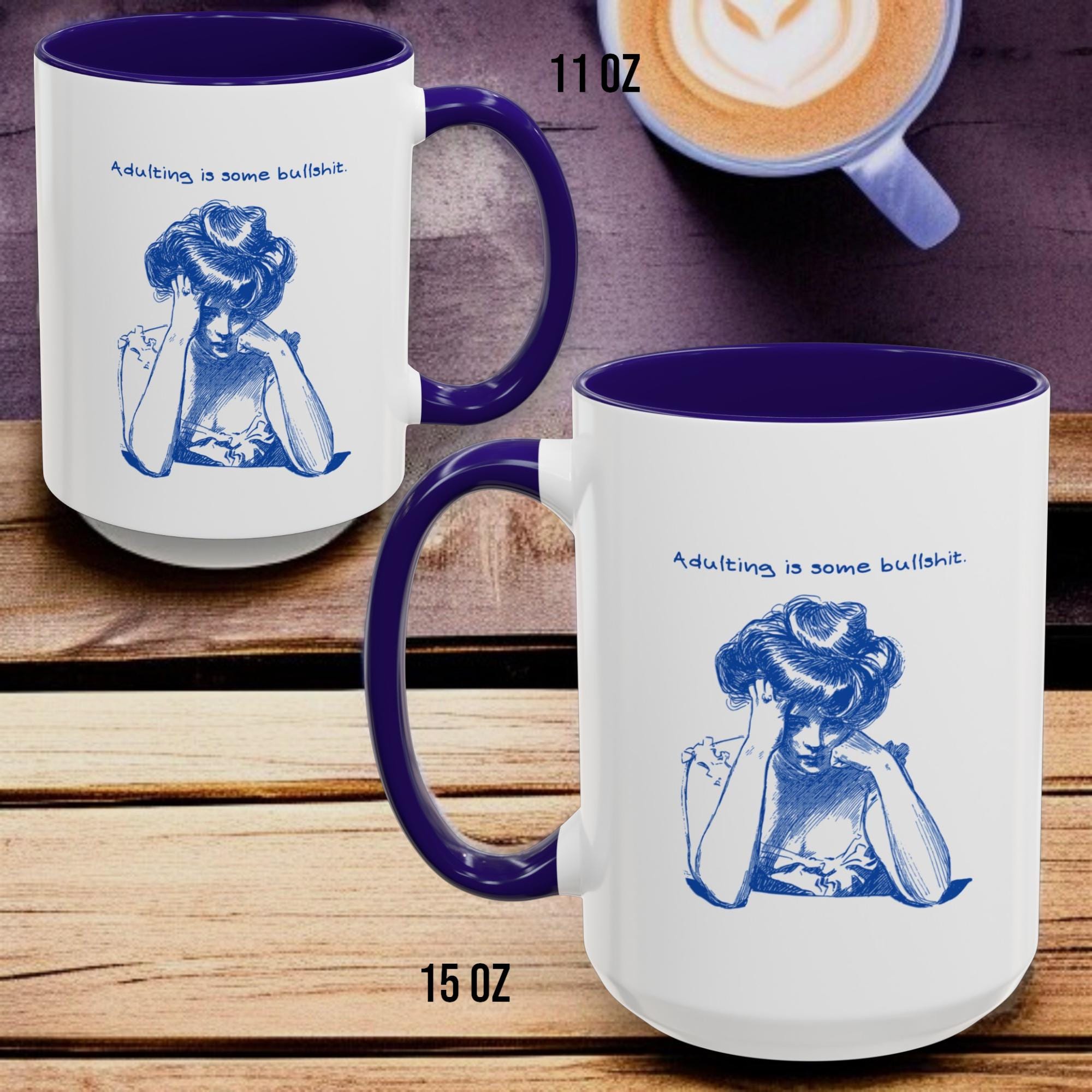 Adulting is Some Bullshit | Funny Vintage Theme Coffee Mug | Sarcastic  Humor Gift for Friends, Coworkers, or Anyone Just Over It - Etsy