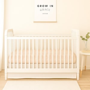 Neutral Beige &quot;I Love You&quot; Crib Sheet, Soft Clay Tan Baby Bedding, Gender Neutral Nursery, Baby Shower Gift, Minimalist Modern Farmhouse