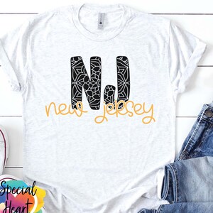 New Jersey SVG, New Jersey Mandala SVG, dxf, eps, png file, New Jersey NJ State Cutting file for Cricut and Silhouette,