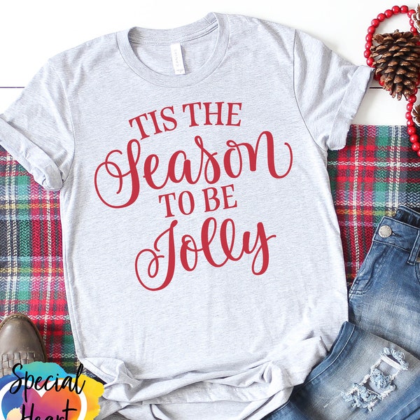 Christmas SVG, tis The Season To Be Jolly SVG, Christmas Cut File for Cricut and Silhouette Cutting Machines, Christmas Shirt SVG cut file