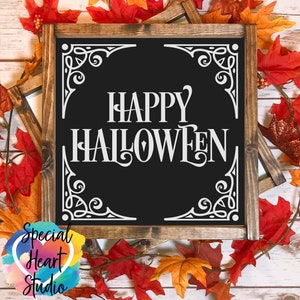 Happy Halloween SVG - Halloween sign svg - dxf - png - eps - cut file - Cricut - Silhouette - Cutting Machines, halloween decor svg cut file