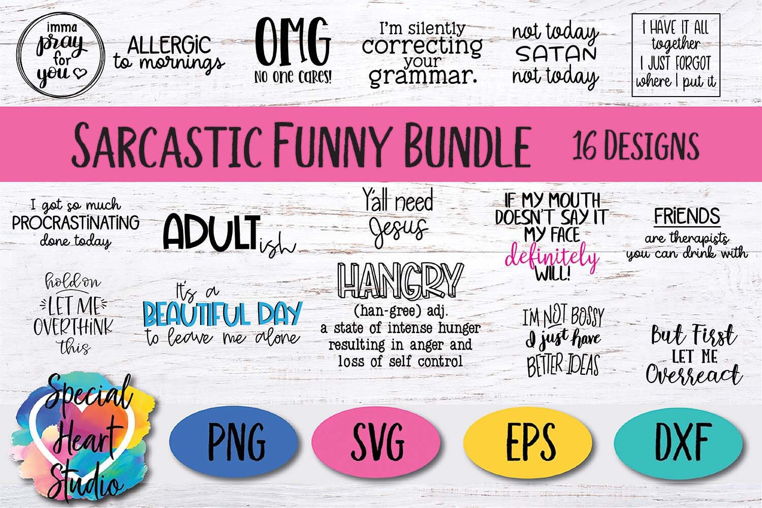 Sarcastic Funny Bundle SVG, Humor Svg, Dxf, Eps, Png, Hilarious Cut ...